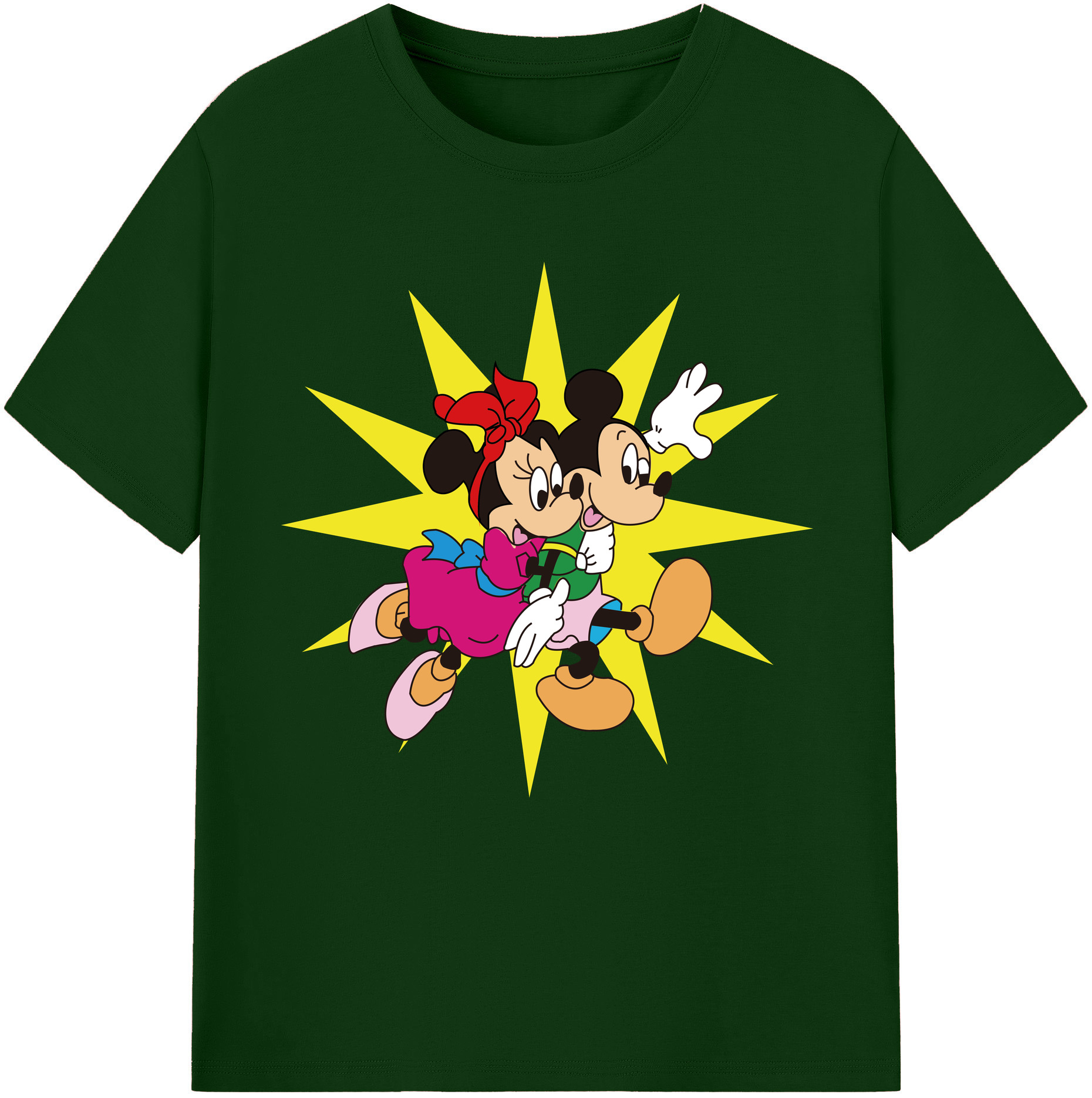 （画像用） ミッキーマウス Mickey Mouse 綿100％半袖Tシャツ（フロントプリント）